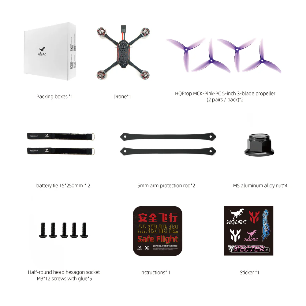 HGLRC Wind5 Lite V2 Racing Drone Elrs2.4G version