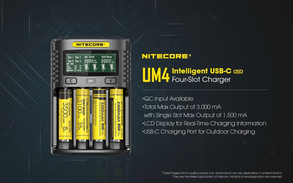 BATTERY CHARGER 4-SLOT/UM4 NITECORE