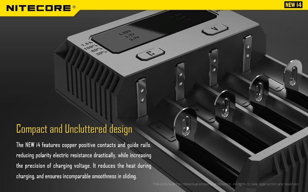 BATTERY CHARGER 4-SLOT/INTELLICHARGER NEW I4 NITECORE