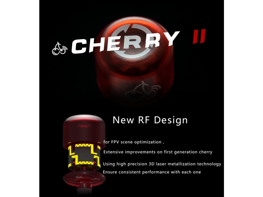 Antenna RushFPV Cherry SMA RHCP Transparent Red