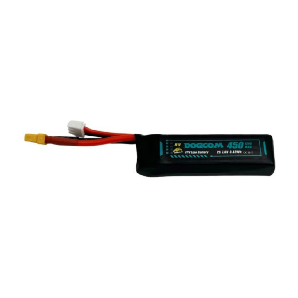 [DC450/120C-2SHV] Battery DOGCOM 450mAh 120C 7.6V 2S1P HV LiPo XT30