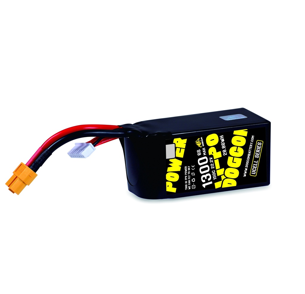[DC1300/150C-6S] Battery DOGCOM 1300mAh 6S 22.2V 150C LiPo XT60 - UCELL Series