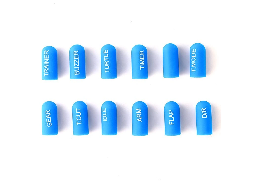 Labeled Silicon Switch Cover Set RadioMaster SHORT Blue