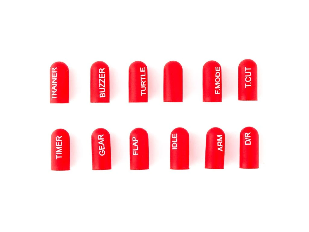 [HP0157.SWTCOV-S-RED] Labeled Silicon Switch Cover Set RadioMaster SHORT Red