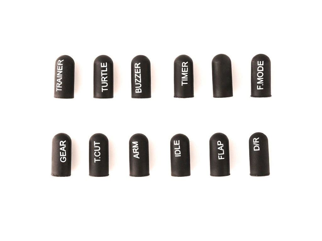 Labeled Silicon Switch Cover Set RadioMaster SHORT Black