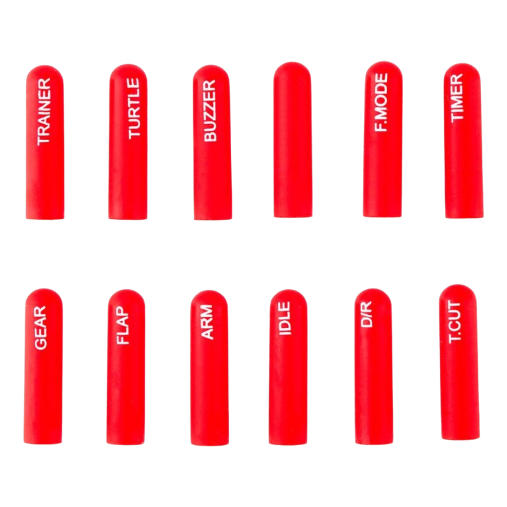 Märgistatud silikoonist lülitikatte komplekt RadioMaster Pikk Punane