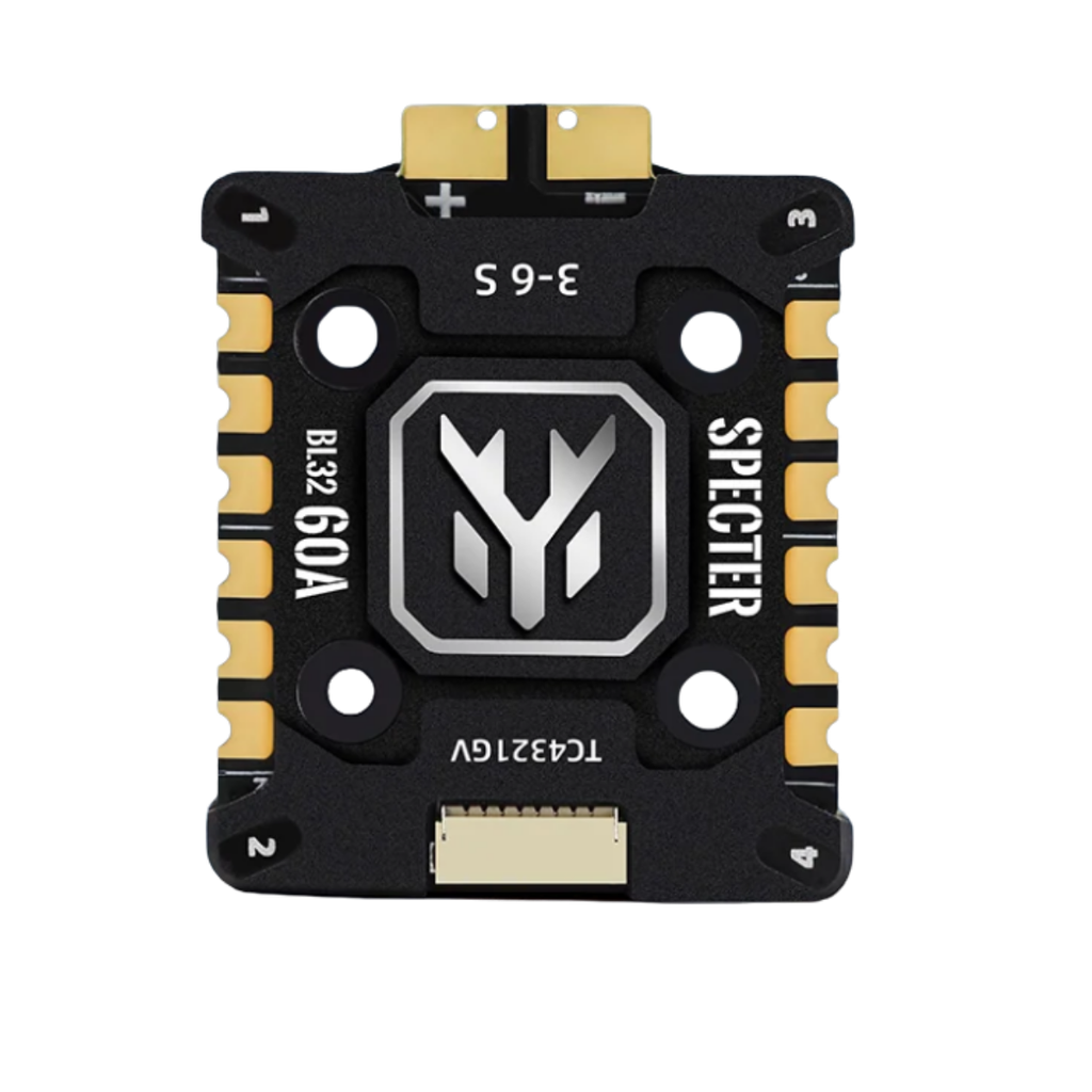 HGLRC SPECTER 60A 4-in-1 ESC 3–6S BL32 128K jahutusradiaatoriga – FPV racing & freestyle