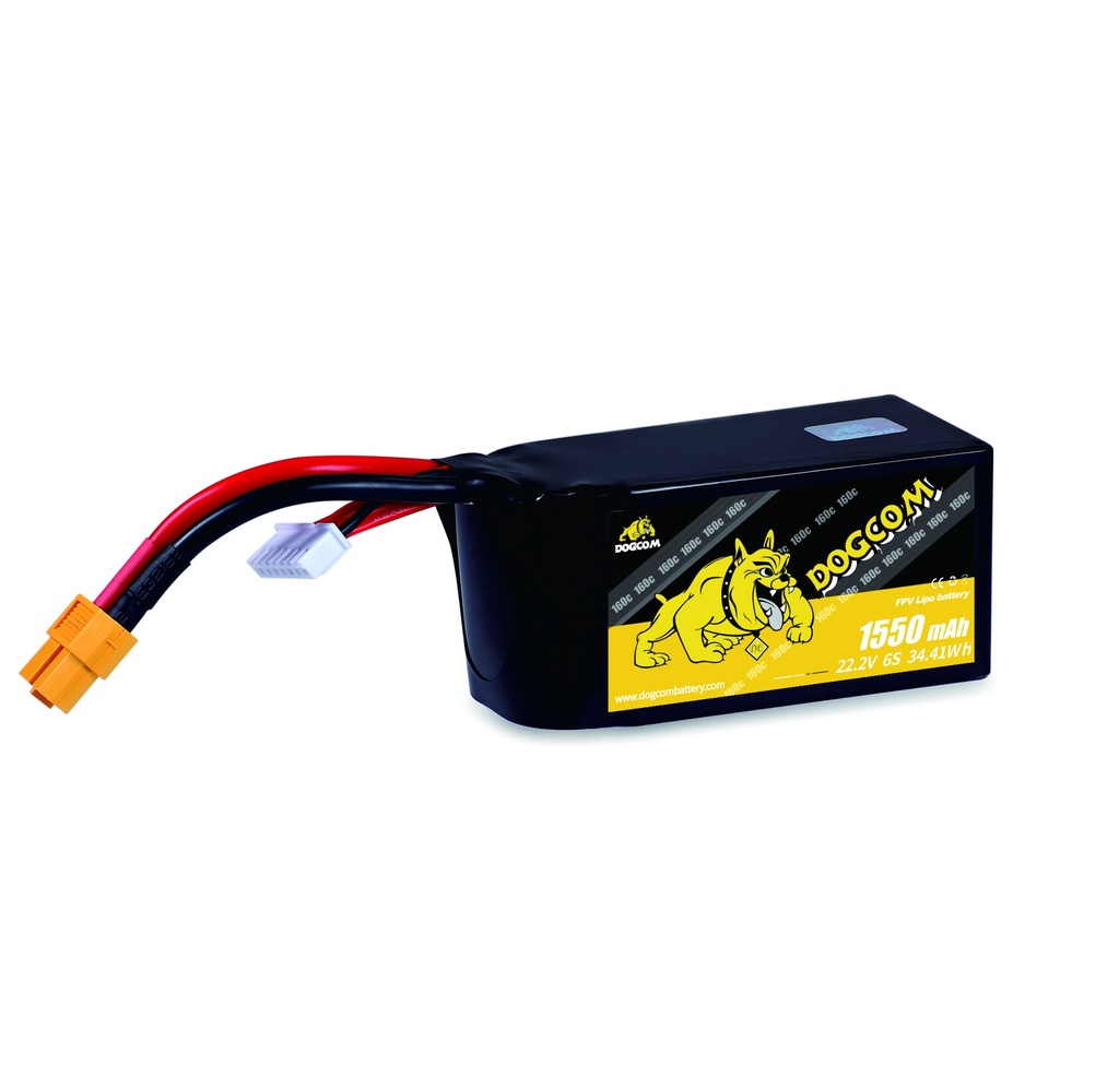 DOGCOM 1550mAh 160C 6S 22.2V FPV LiPo Battery