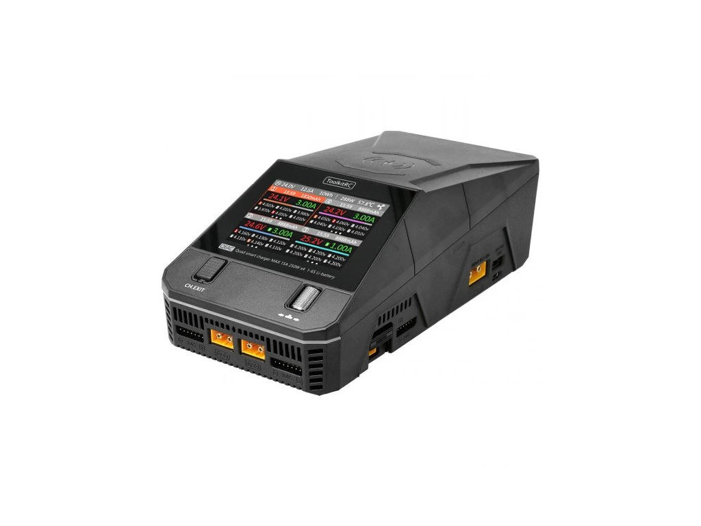 [TK12900-EU] Laadija ToolkitRC Q6AC 4x250W (1000W) 15A 1-6S AC/DC