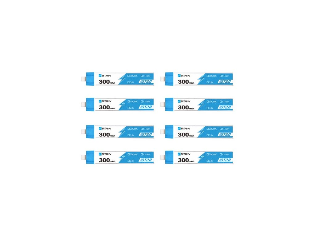 Aku BETAFPV LiHv 1S 4.35V 300mAh 30C HV BT2.0 (8pcs)